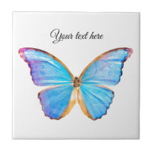 Personalice el mosaico de cerámica BLUE BUTTERFLY