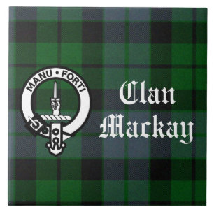 Azulejo Personalizable Clan Mackay Escudo Badge & Tartan