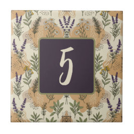 Azulejo Personalizable de flores herbales mosaico cerámico