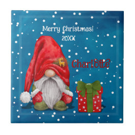 Azulejo Personalizable lindo padre Navidad