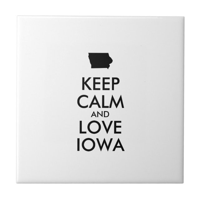 Azulejo Personalizable MANTENER CALMA Y AMAR A IOWA (Frente)