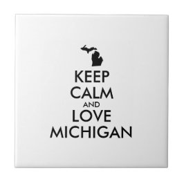 Azulejo Personalizable MANTENER CALMA Y AMAR A MICHIGAN