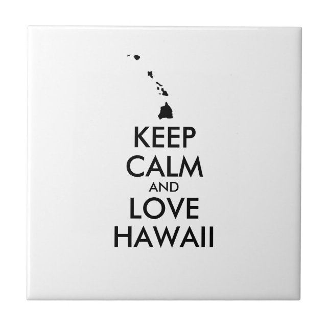 Azulejo Personalizable MANTENER LA CALMA Y AMAR A HAWAII (Frente)