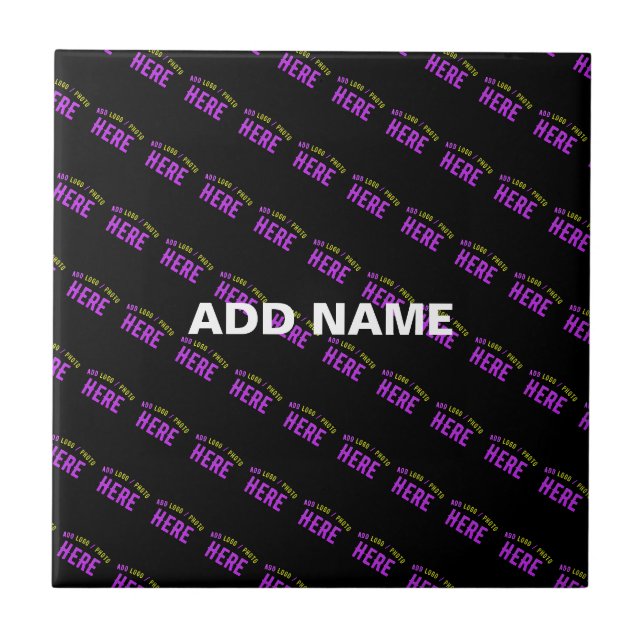 AZULEJO PERSONALIZABLE MODERNO ESTILO NEGRO VERIFICADO MAR (Frente)