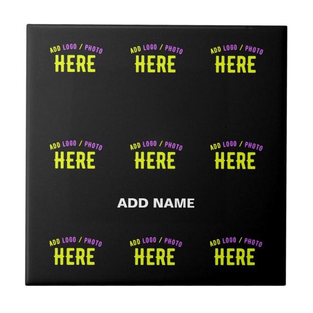 AZULEJO PERSONALIZABLE MODERNO ESTILO NEGRO VERIFICADO MAR (Frente)