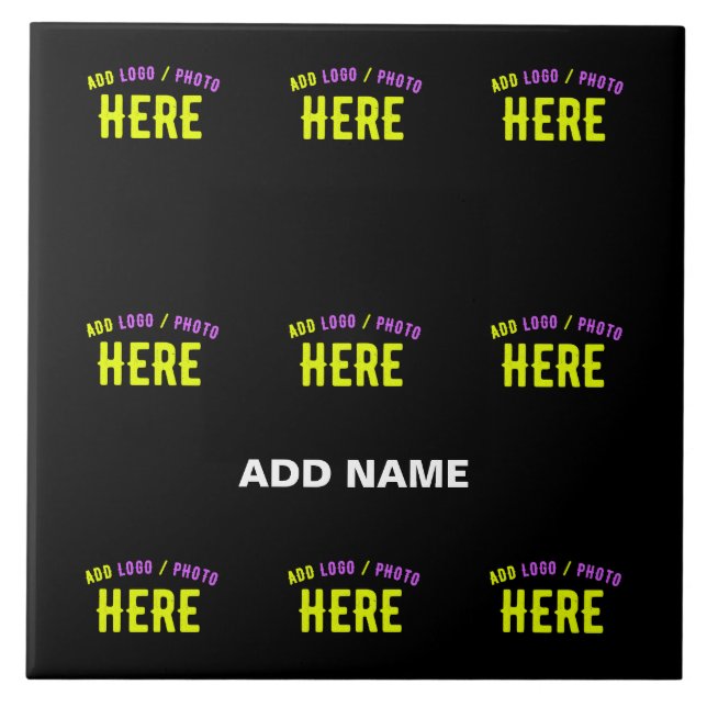 AZULEJO PERSONALIZABLE MODERNO ESTILO NEGRO VERIFICADO MAR (Frente)