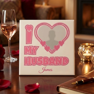 Azulejo Personalizado Amo a mi esposo – Agregar foto y nom