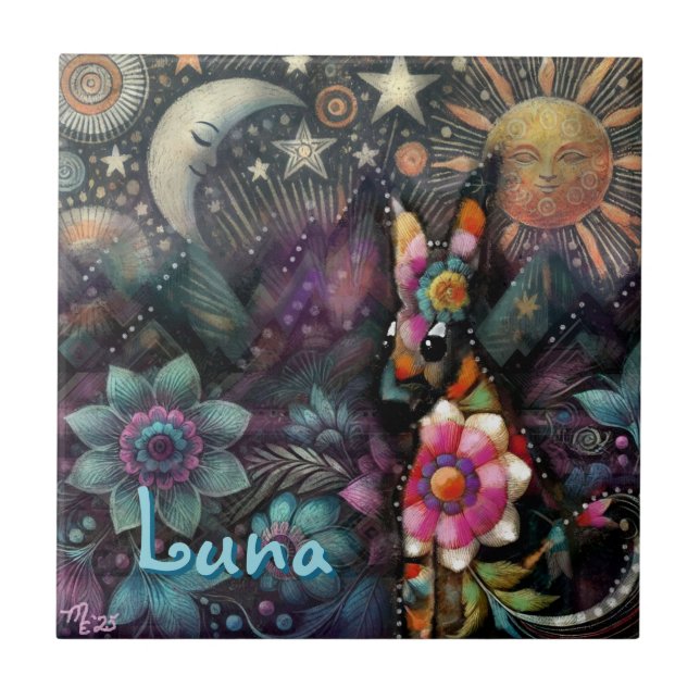 Azulejo Personalizado animal caprichoso del suroeste (Frente)