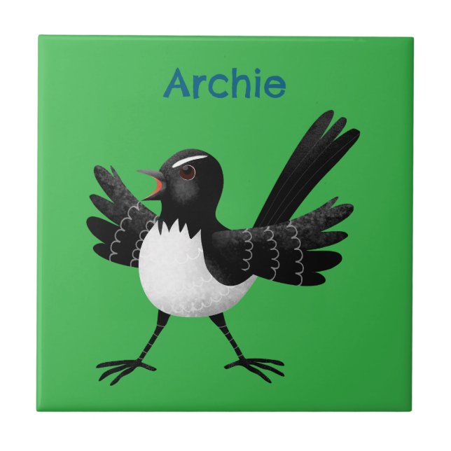 Azulejo Personalizado australiano Willie Wagtail personali (Frente)