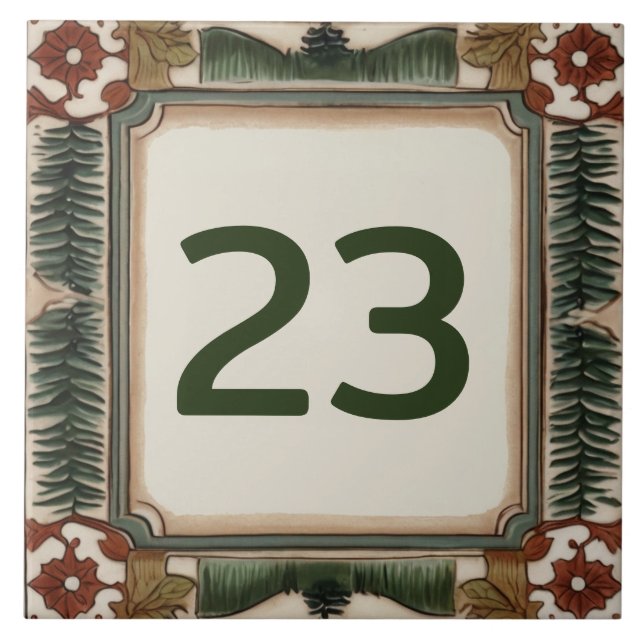 Azulejo Personalizado Casa Número Rótulo Plaque Forest Woo (Frente)