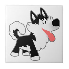 Azulejo Personalizado Cute Siberian Husky Tile