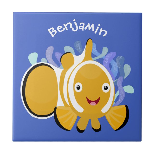 Azulejo Personalizado de anenoma de payaso alegre (Frente)