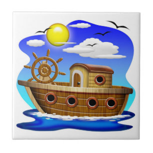 Azulejo Personalizado de barcos pesqueros