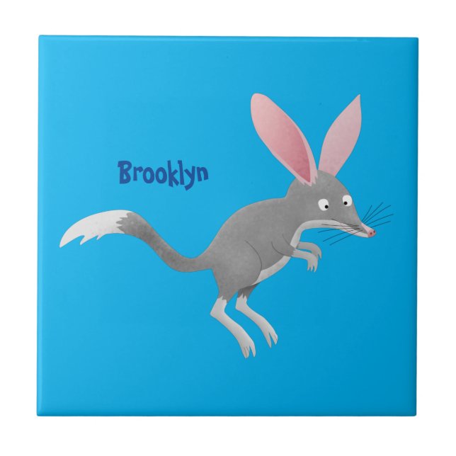 Azulejo Personalizado de bilby australiano feliz (Frente)