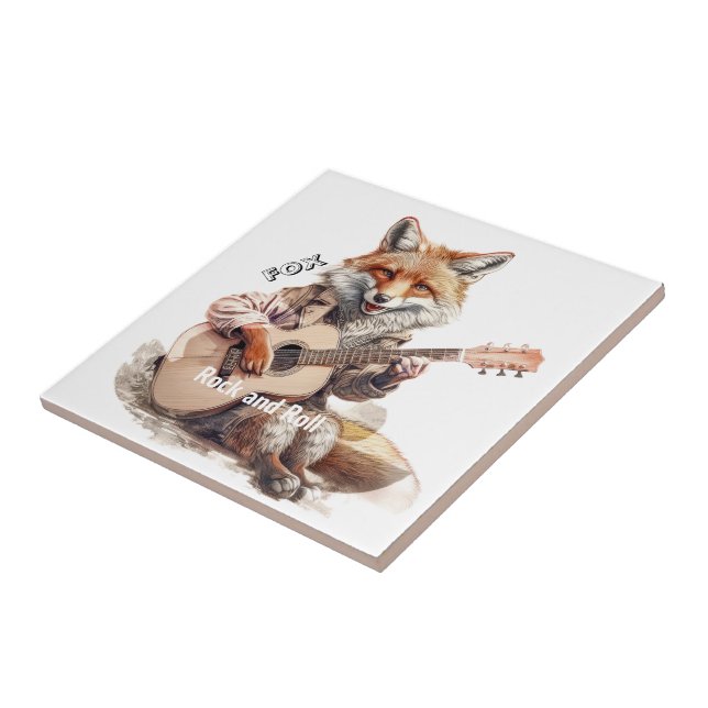 Azulejo Personalizado de Caricatura Animal Fox A musical (Lado)
