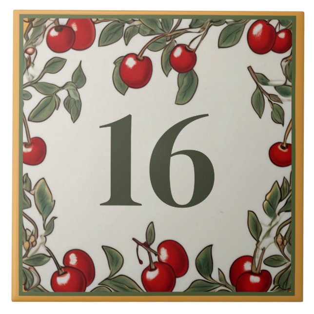 Azulejo Personalizado de cerezo de Vintage Rótulo Plaque (Frente)