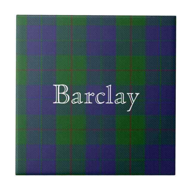 Azulejo personalizado de cuadros tartán del Clan B (Frente)