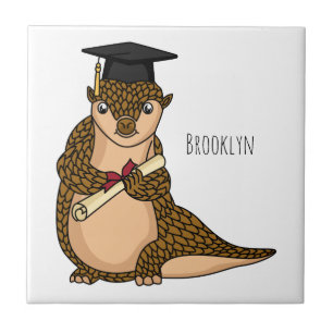 Azulejo Personalizado de graduación de pangolin lindo