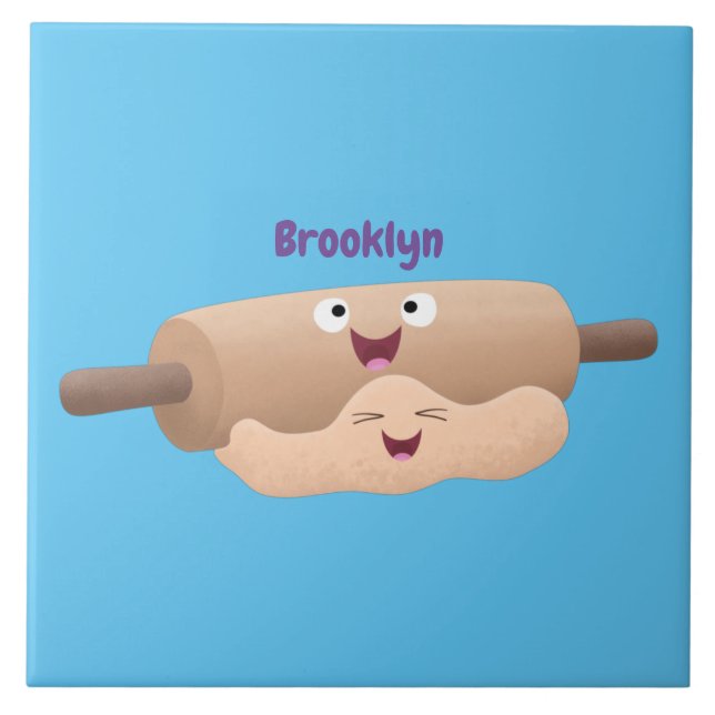 Azulejo Personalizado de horneado de rodillos y pasta de m (Frente)