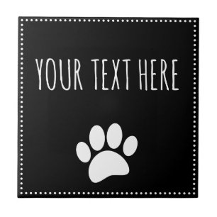 Azulejo Personalizado de impresión de garras de perro Text