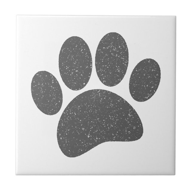 Azulejo Personalizado de impresión de papel de perro gris (Frente)