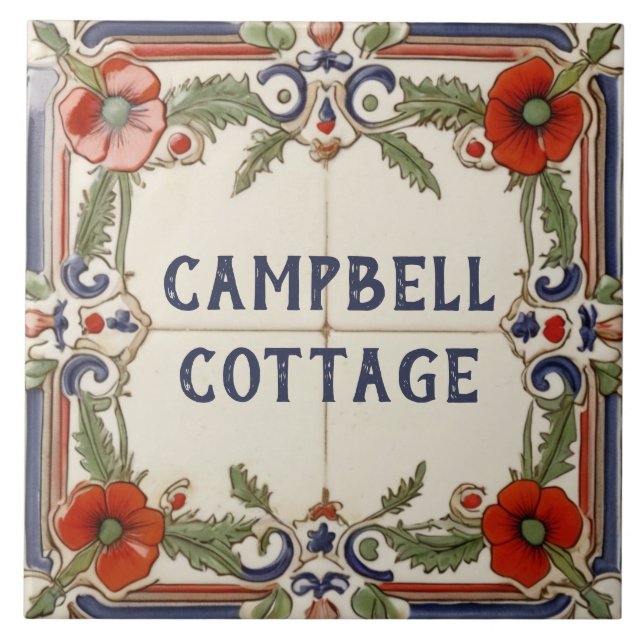 Azulejo Personalizado de la amapola de la casa de la amapo (Frente)