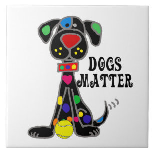 Azulejo Personalizado de la materia de perros de perro neg
