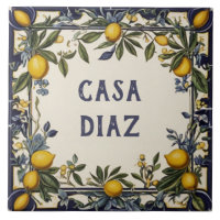 Personalizado de limón español Nombre de la casa P