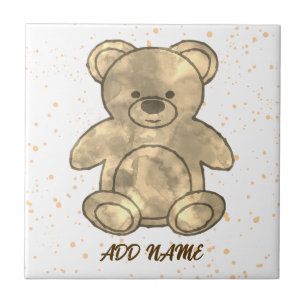 Azulejo Personalizado de Oso de Teddy Cute Texto
