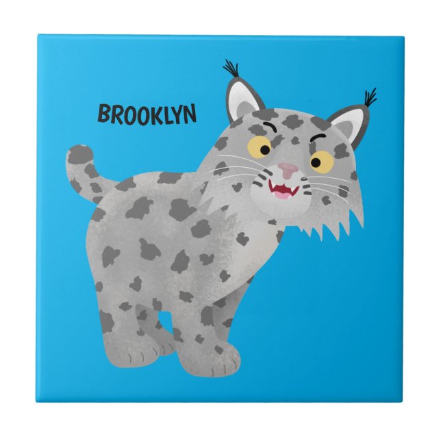 Azulejo Personalizado del lince del bobcat medio (Frente)