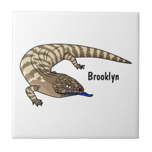 Azulejo Personalizado del reptil de lagarto de lengua azul