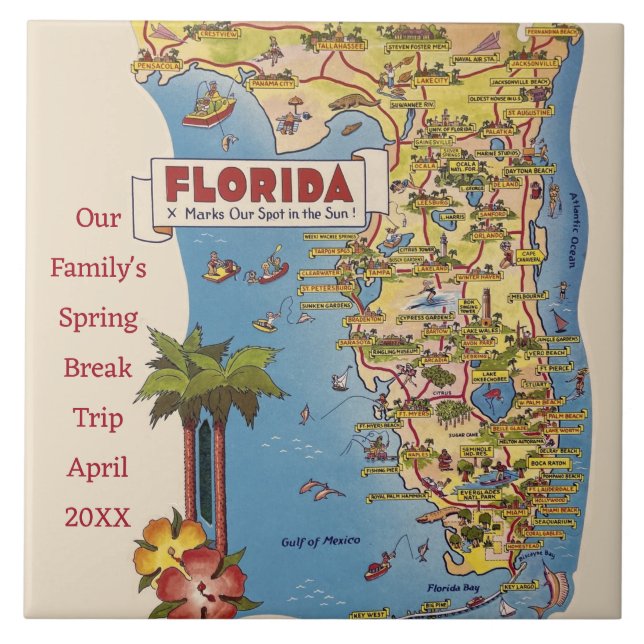 Azulejo Personalizado Florida Tile (Frente)