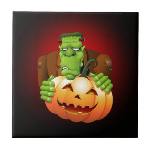 Azulejo Personalizado Frankenstein con Calabaza