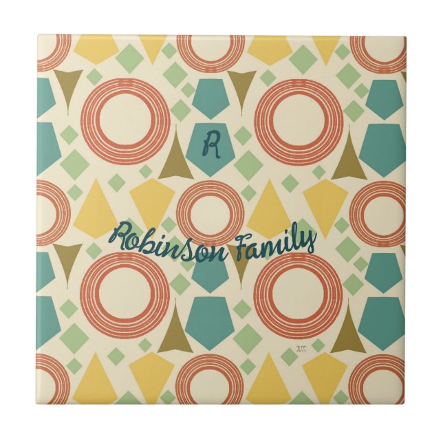 Azulejo Personalizado geométrico moderno de mediados de si (Frente)