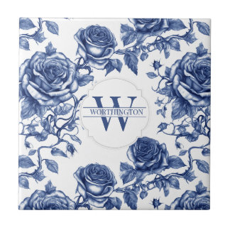 Azulejo Personalizado Heirloom Rosa Colección Rosa azul