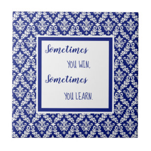 Azulejo Personalizado Inspirador Vintage Royal Blue Damask