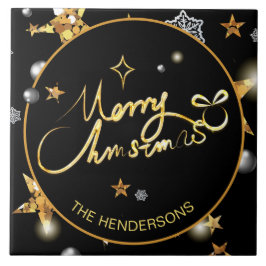 Azulejo Personalizado Luxury Gold Black Metallics Stars Xm