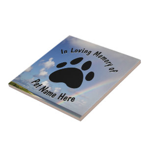 Azulejo Personalizado Mascota memorial arcoiris
