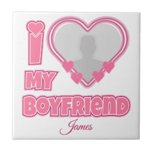 Azulejo Personalizado Me Encanta Mi Novio - Añadir Foto Y