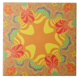 Azulejo Personalizado Naranja Cruz Amarilla Tile Grande