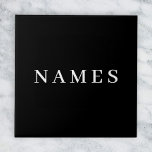 Azulejo Personalizado negro simple Añadir su nombre elegan<br><div class="desc">Simple Personalizado Negro Añade tu nombre de diseño elegante para cualquiera.</div>