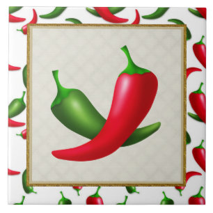 Azulejo Personalizado Pimiento Tela de cocina divertida