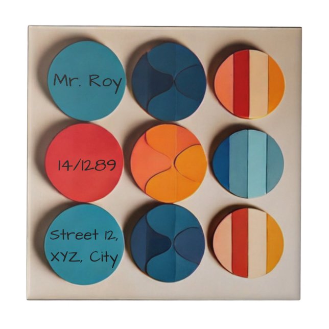 Azulejo Personalizado Placa doméstica Geométrica moderna d (Frente)