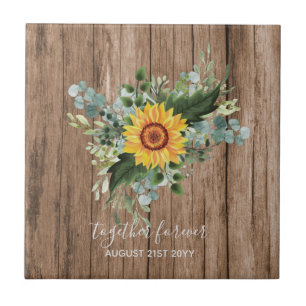 Azulejo Personalizado Recién Matrimonios Rústicos Eucalypt