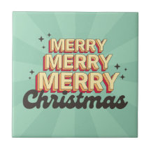 Personalizado retro diseño alegre navidad texto