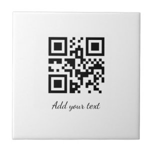 Azulejo personalizado simple código QR agregar el texto de