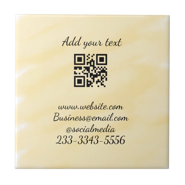 Azulejo personalizado simple código QR agregar su nombre t (Frente)