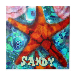 Azulejo Personalizado Starfish Seasheles Beach