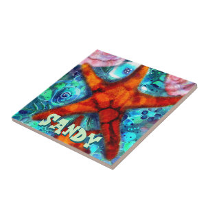 Azulejo Personalizado Starfish Seasheles Beach