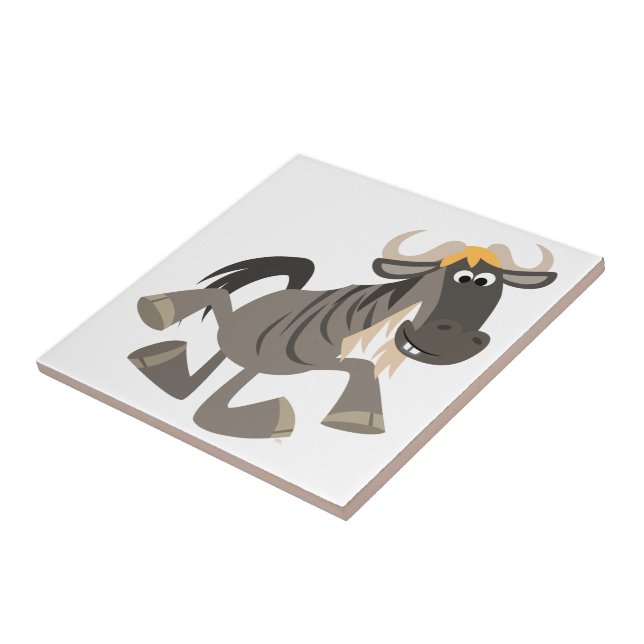 Azulejo Personalizado Tap Dancing Wildebeest Tile (Lado)